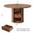 47" Round Dining Table for 4-6, Farmhouse Kitchen Table With 2-Tier Storage Shelf, Drawer and Sliding Door-1925836522
