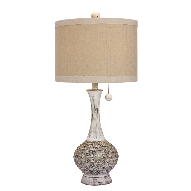 Sela Resin Lamp, Antique White/Brown