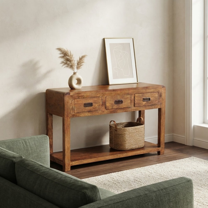 110cm Solid Wood Console Table