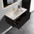 Bathroom Vanity For Modern Bath - 36" With Striped Brushed Black Oak, White Ceramic Sink Pre-Assembled Sink, Seamless Integration-956043930-956043935