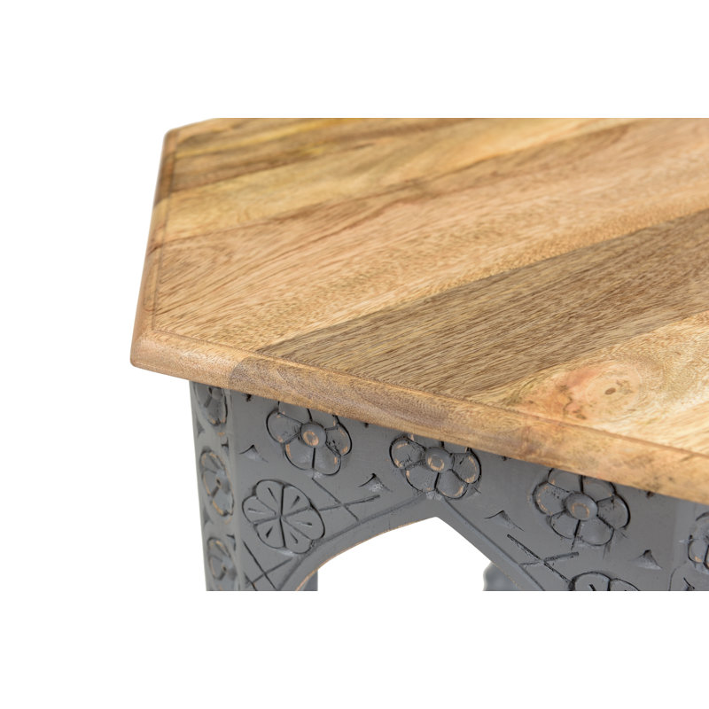 Godmanchester Solid Wood Abstract End Table