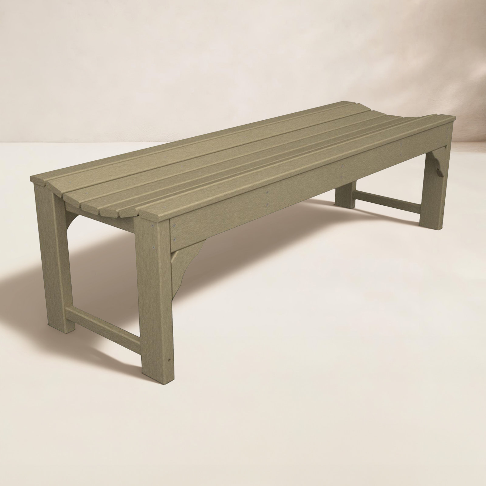 POLYWOOD® Traditional Garden Picnic Bench, Sand, 60"