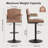 Set Of 2 Adjustable Swivel Bar Stools With Backs And Armrests, Faux Leather Kitchen Island Counter Height Bar Chairs With Round Metal Base And Footrest