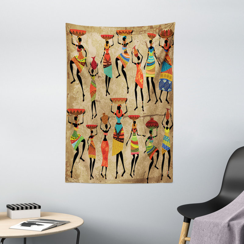 Tapisserie africaine en polyester, H 60 po x l 40 po