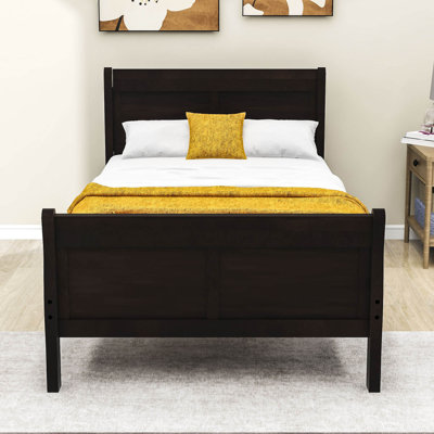 Base de lit plateforme en bois avec tête de lit Dovidio
