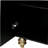 Modern Fluted Sideboard Buffet with Storage, Curve Element with Strict Lines, 4 Doors Storage Cabinet with Adjustable Shelves for Kitchen, Dining Room, Living Room (Black)