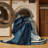 Machine Washable Orrville Seer Warrior Global Inspired Block Print Rug in Gray – Navy Binding-119655397
