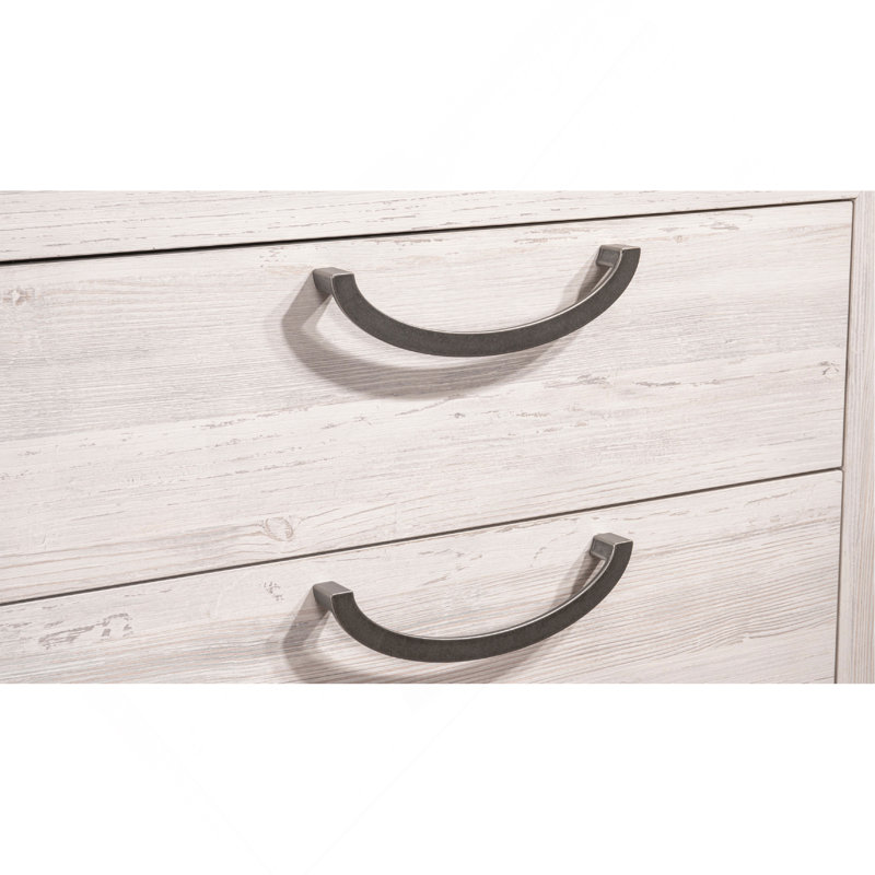 1pce Design unique de style contemporain beige élégant avec table de chevet à 2 tiroirs et meubles de chambre à coucher en bois massif