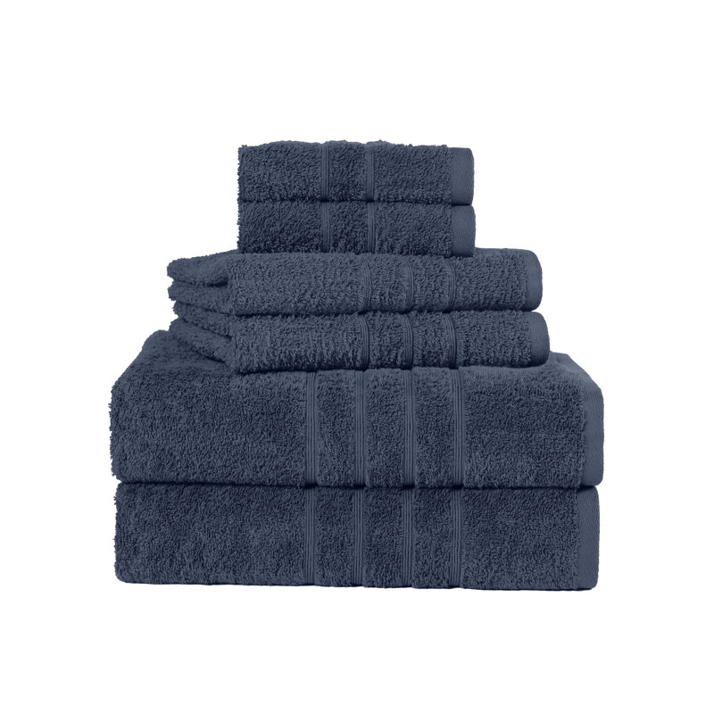 Martex Ultimate Solid 6 Piece Estate Blue Towel Set, Estate Blue
