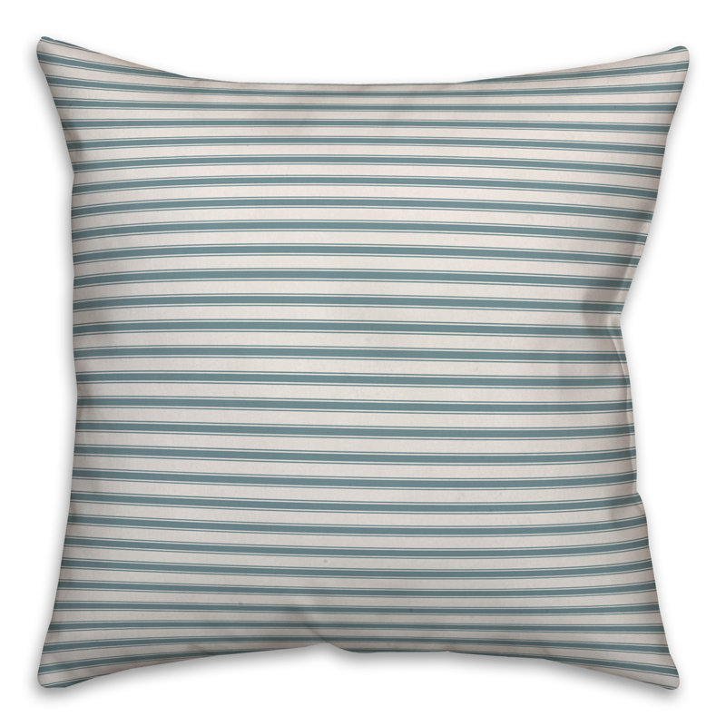 Kansas Abstract Throw Pillow, 18" x 18", Blue Striped 1