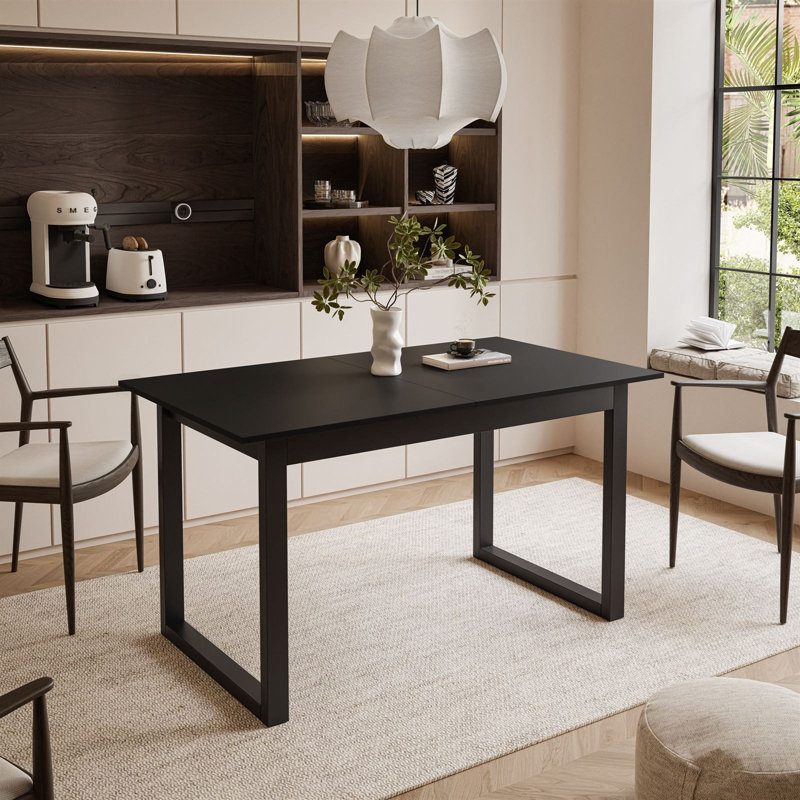Extendable table ARTON II  140 cm, "U" legs, Black, Black