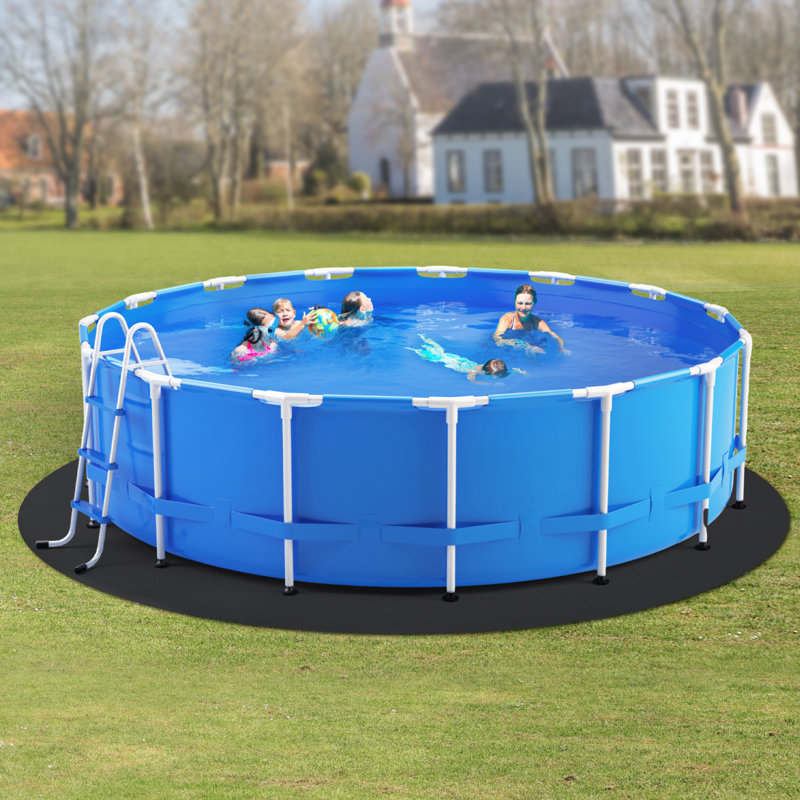 27ft Round Pool Liner Pad, Pool Liner Pad for Above Ground Swimming Pools, Extra-Thick Pool Mat, Prevents Punctures, Recycled Geotextile Material Underlayment Pad, Extend Liner Life