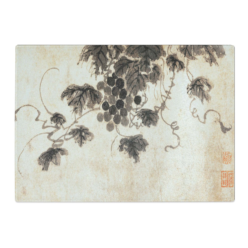 Tempered Glass a Fruit Tree Chopping Board, 28.5 cm W x 20 cm L