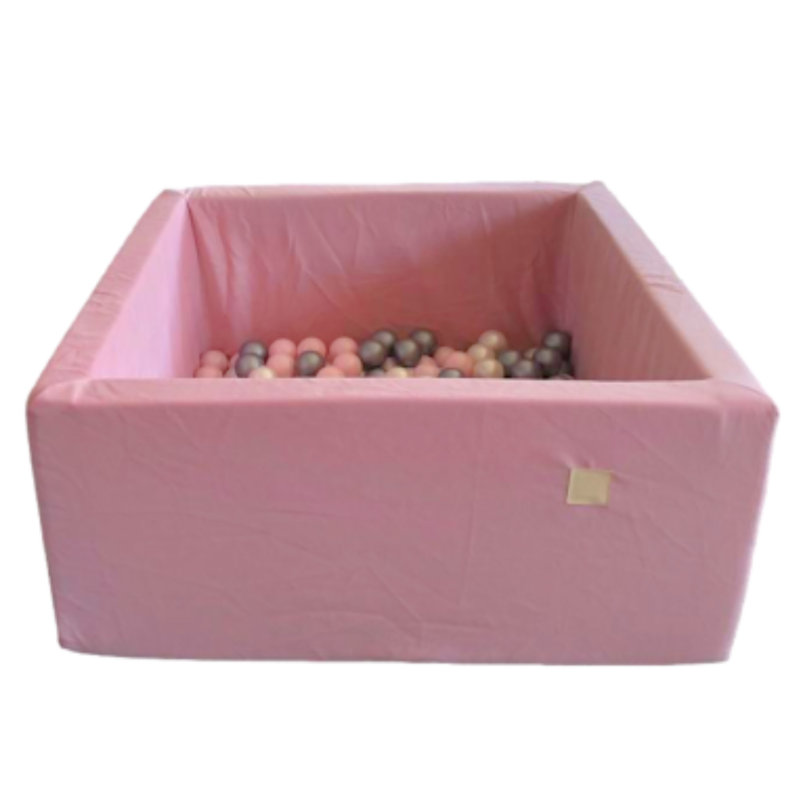 Velvet Ball Pit Square - 90 x 40 x 5 cm with 200 x 6 cm Balls, Pink