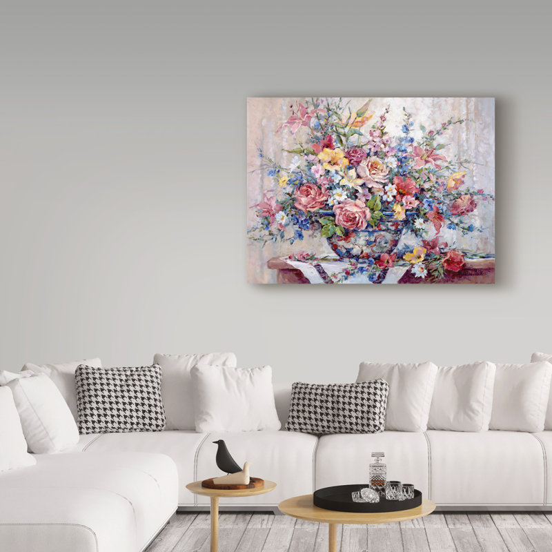 « jardin gloire », reproduction de peinture à l’acrylique sur toile tendue, H 14 po x l 19 po x P 2 po