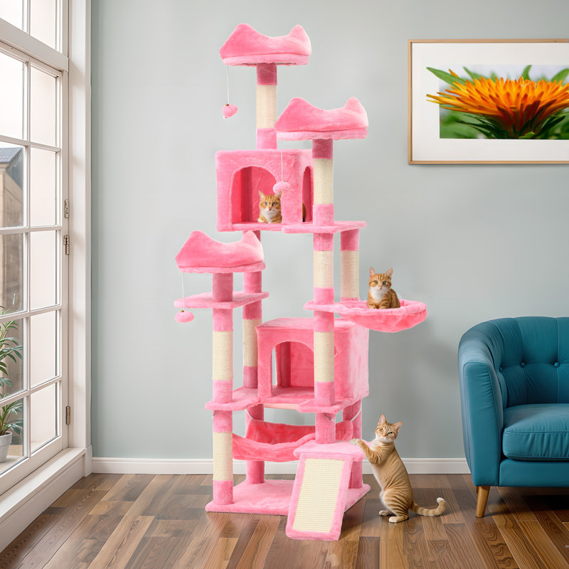 Steyning 74.8'' H Cat Tree, Pink