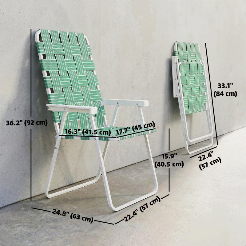 Ensemble de 2 chaises de patio pliantes, ensemble de chaises portatives classiques, vert
