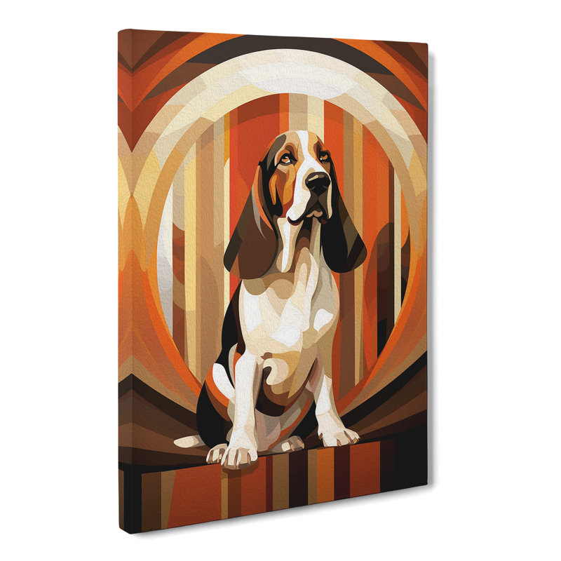 Basset Hound Deco - Print, 50cm H x 35cm W x 3cm D