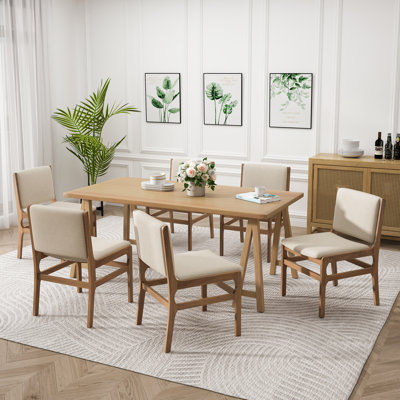 Ibette 7-Piece Upholstered Dining Set by Lark Manor