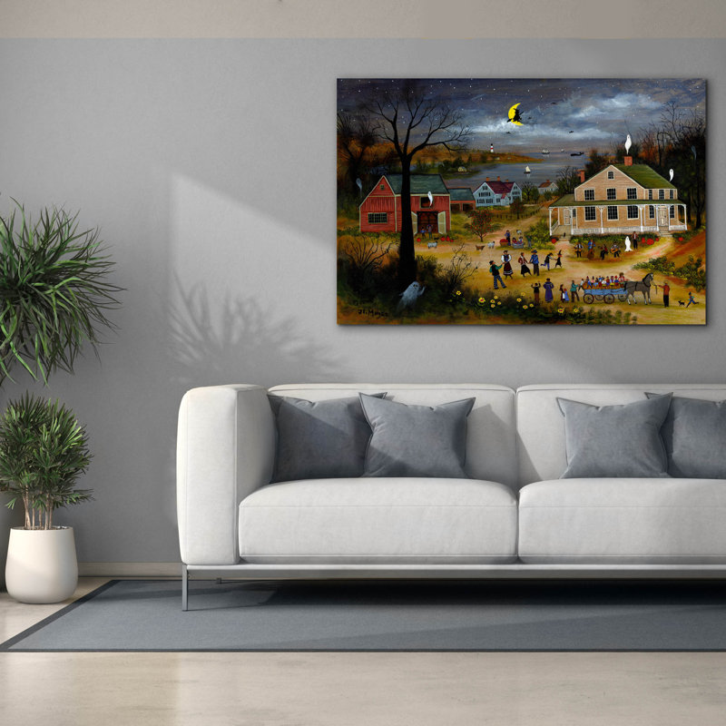  «Halloween Night On The Lake» par JL Munro, art mural sur toile, 60 po x 40 po