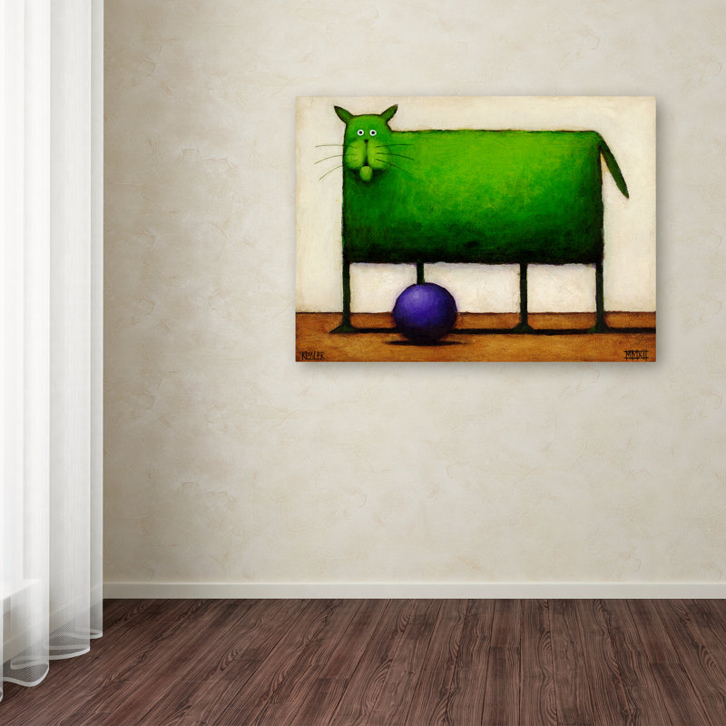 «Green Trouble I» d'Izampo, reproduction sur toile tendue, H 24 po x l 32 po