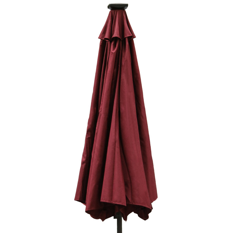 Antibes 2.7m Traditional Parasol with Lights, Wine Red