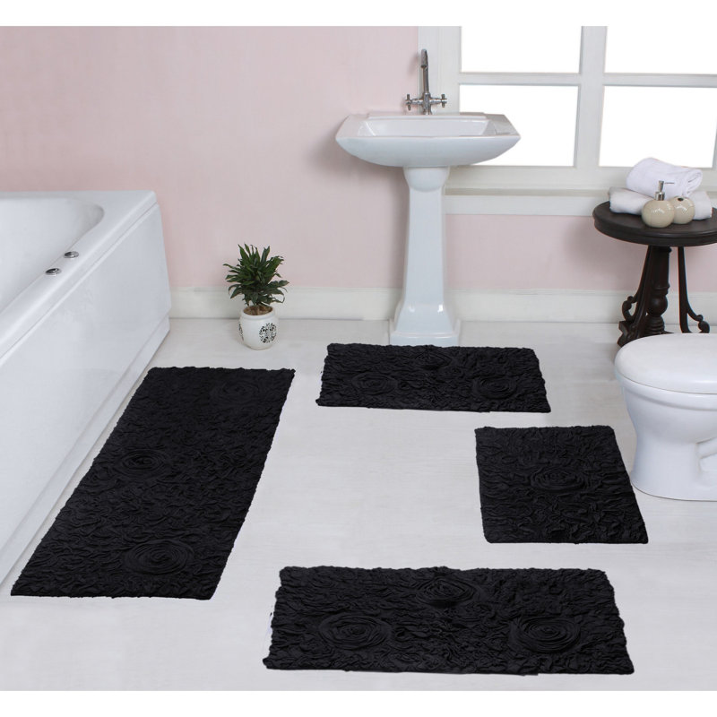 Ensemble de tapis 100% coton Dobrinsky, Noir