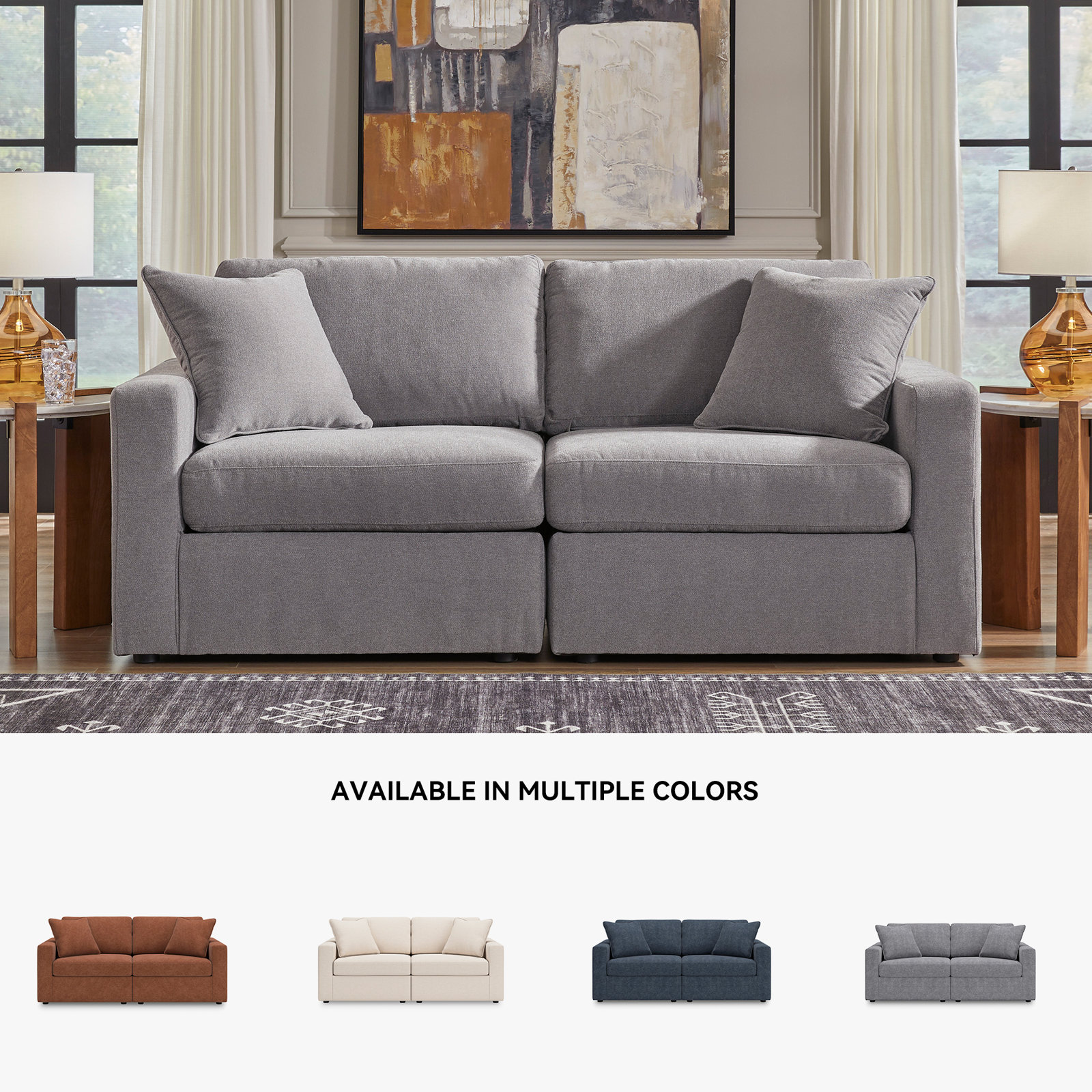 Bulwell 2-Piece Loveseat, Gray