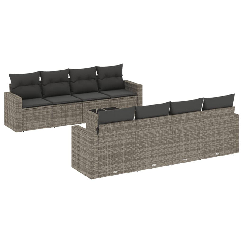 Ensemble de canapé de jardin modulaire en rotin PE 9 pièces Vidaxl