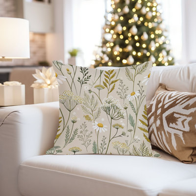 Botanical Wildflowers Floral Botanical Pattern IV Cottage Throw Pillow Cover