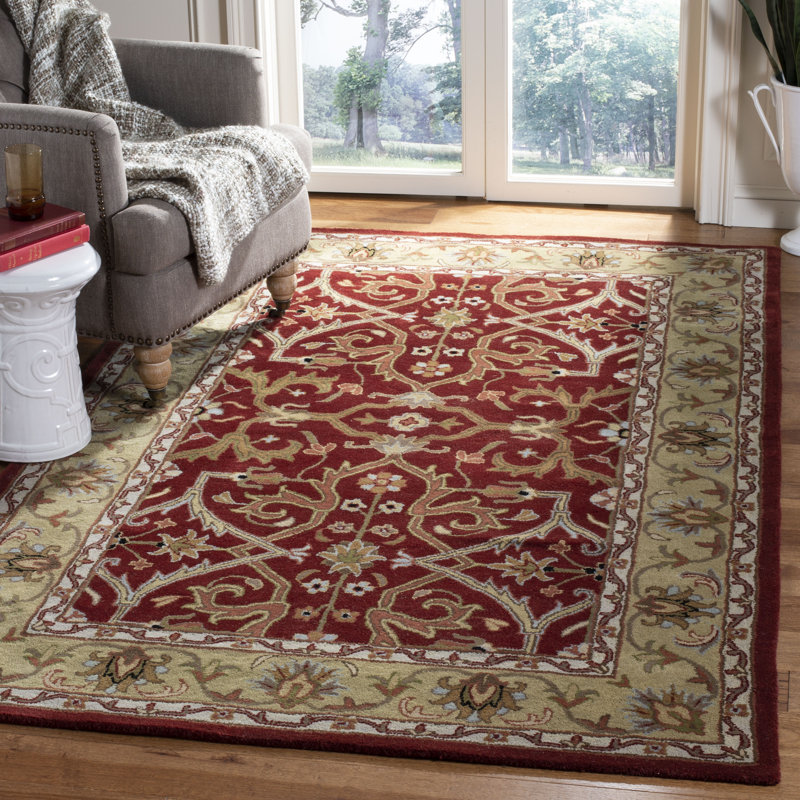 Tapis oriental en laine touffeté à la main Balthrop, Rectangle 8 pi 3 po x 11 pi