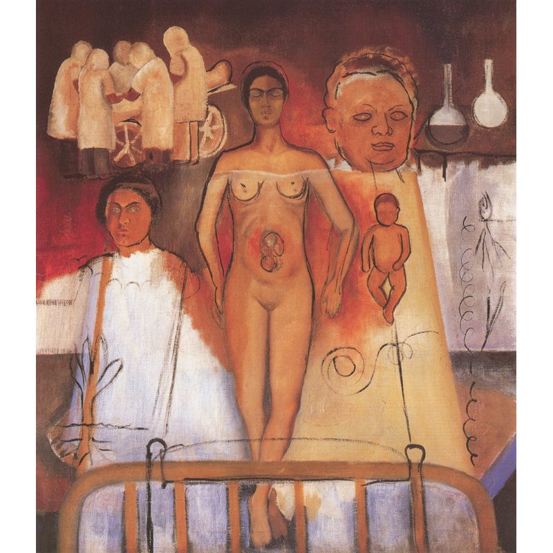 «Frida and the Caesarean Section» par Frida Kahlo, toile tendue avec châssis, H 18 po x l 13 po
