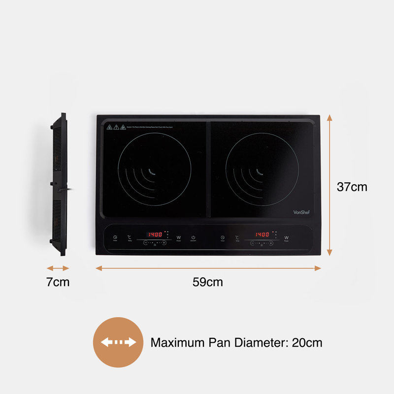 VonShef 2800W Induction Double Burner