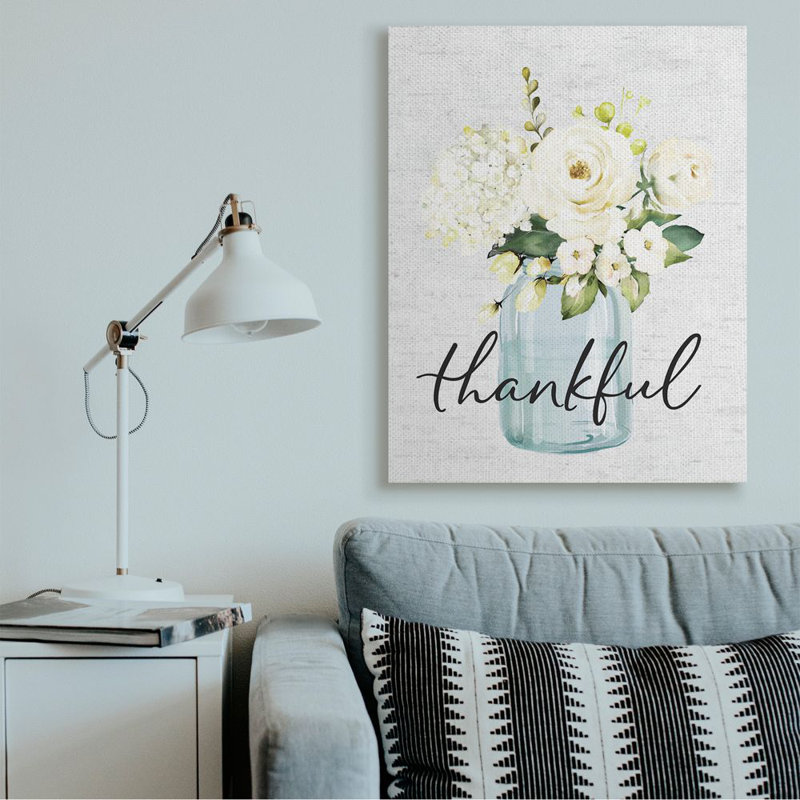 «Simple Thankful Expression», impression d'art graphique, Toile tendue, H 48 po x l 36 po x P 1,5 po