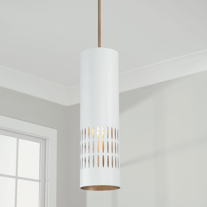  Luminaire suspendu cylindrique à 1 lumière, H 21,75 po x l 6,25 po x P 6,25 po