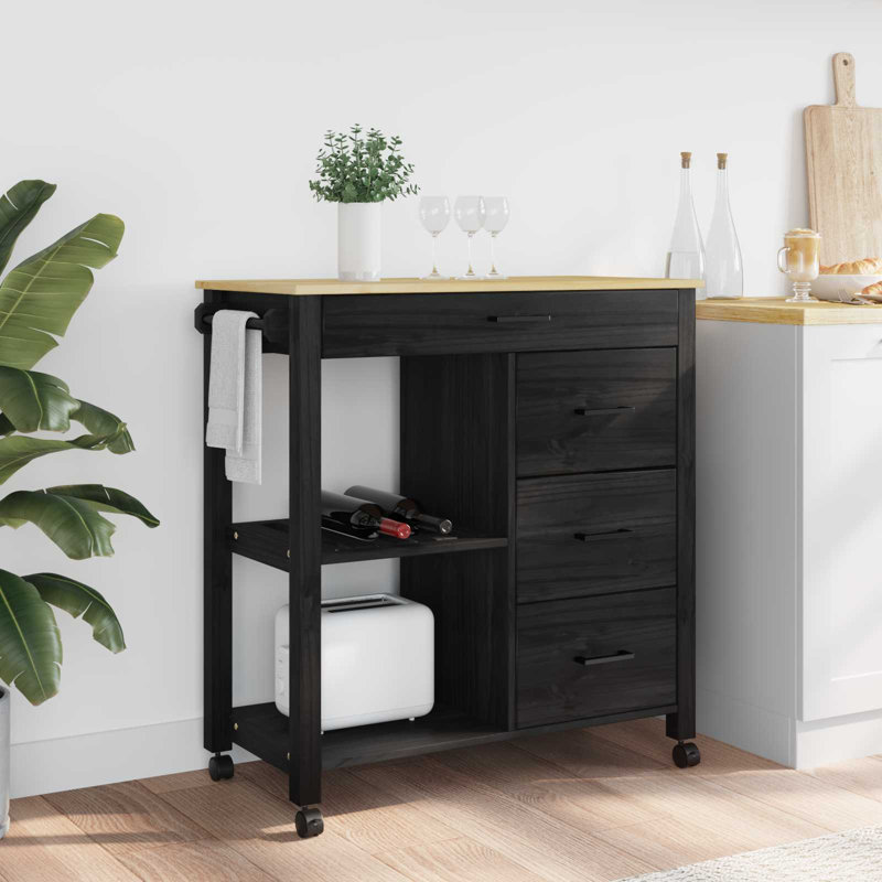 Solid Wood Bar Cart
