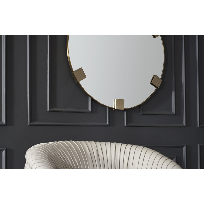 Nippon Flat Metal Beveled Wall Mirror, 49" x 49"