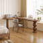 Bureau brun en bois massif en forme de L-984153710-984153708