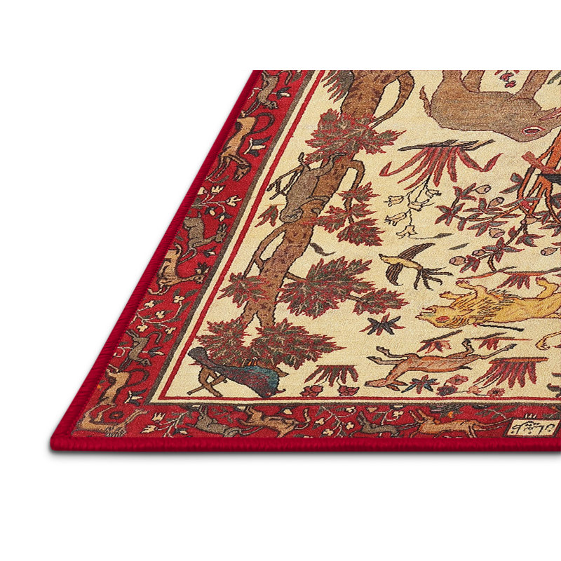 Tapis oriental multicolore tissé à la machine Oriental, Rectangle 8 pi x 12 pi