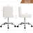 White Armless Ergonomic Adjustable Swivel Office Chair with Wheels – Modern Rolling Computer Desk Chair, Comfortable Task Chair for Home Office, Study, or Vanity-53452433