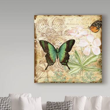 August Grove® Love Heart Butterflies Canvas Wall Art Beautiful L On Canvas  Print