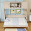 Lit escamotable double en bois avec armoires et lattes