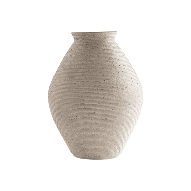 Elijaha Table Vase, 17" H x 13" W x 13" D, Antique Beige
