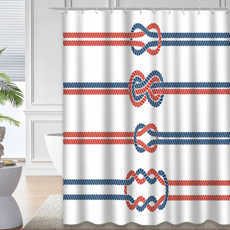 Rideau de douche avec 12 crochets Sailor, 72" L x 84" W