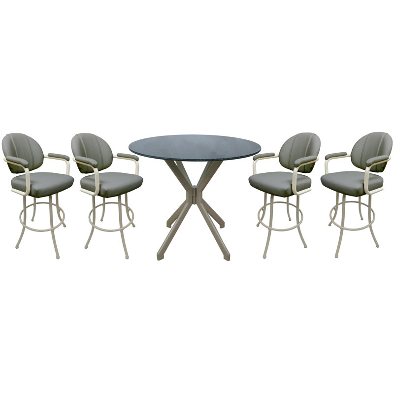 Rabiha Round 42.00' Dining Set, Beige