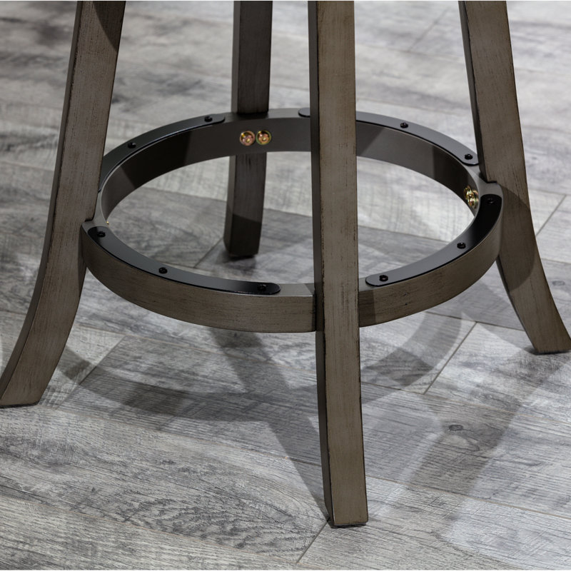 Tabouret de bar pivotant de 76 cm (30 po) en tissu gris vieilli et anthracite – Un élément de décoration polyvalent et tendance