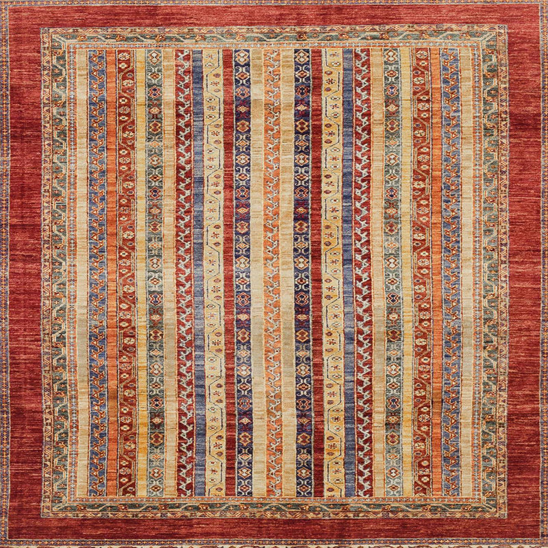 Tapis abstrait moderne 3751ABS3751, Carré 6 pi