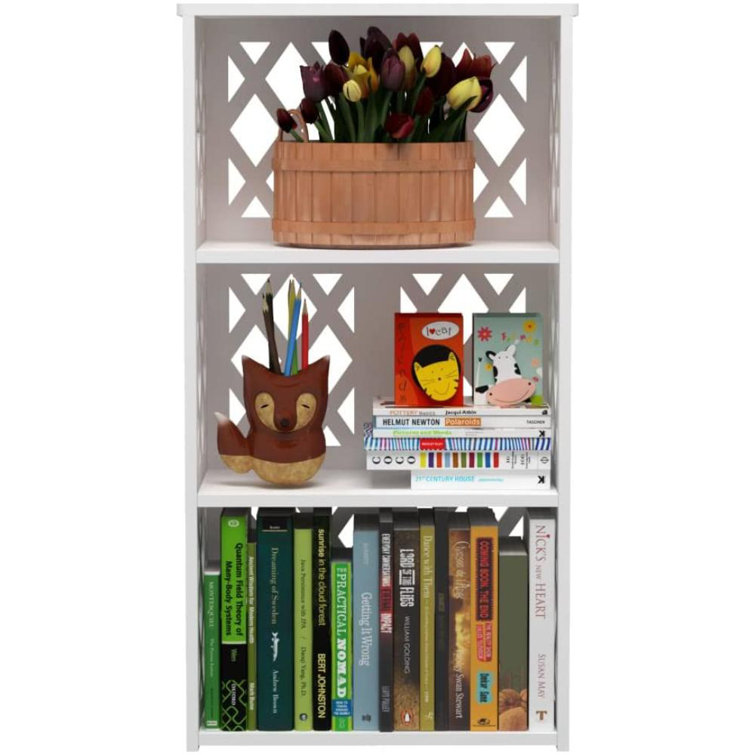 4 Tier Kids Small Bookshelf 3 Shelf, Book Organizer Storage Open Shelf  Rack, Display Shelves For Bedroom Living Room Bathroom Office, White