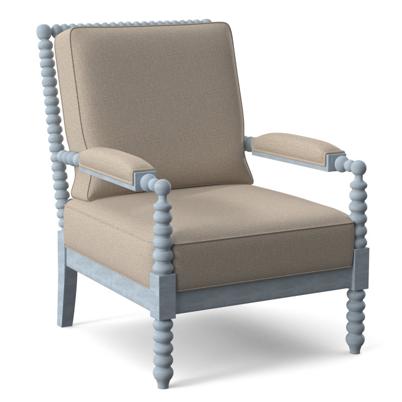 Lind Island 29" Wide Lounge Chair, Moss Chenille; 0344-43, Sea Glass Finish