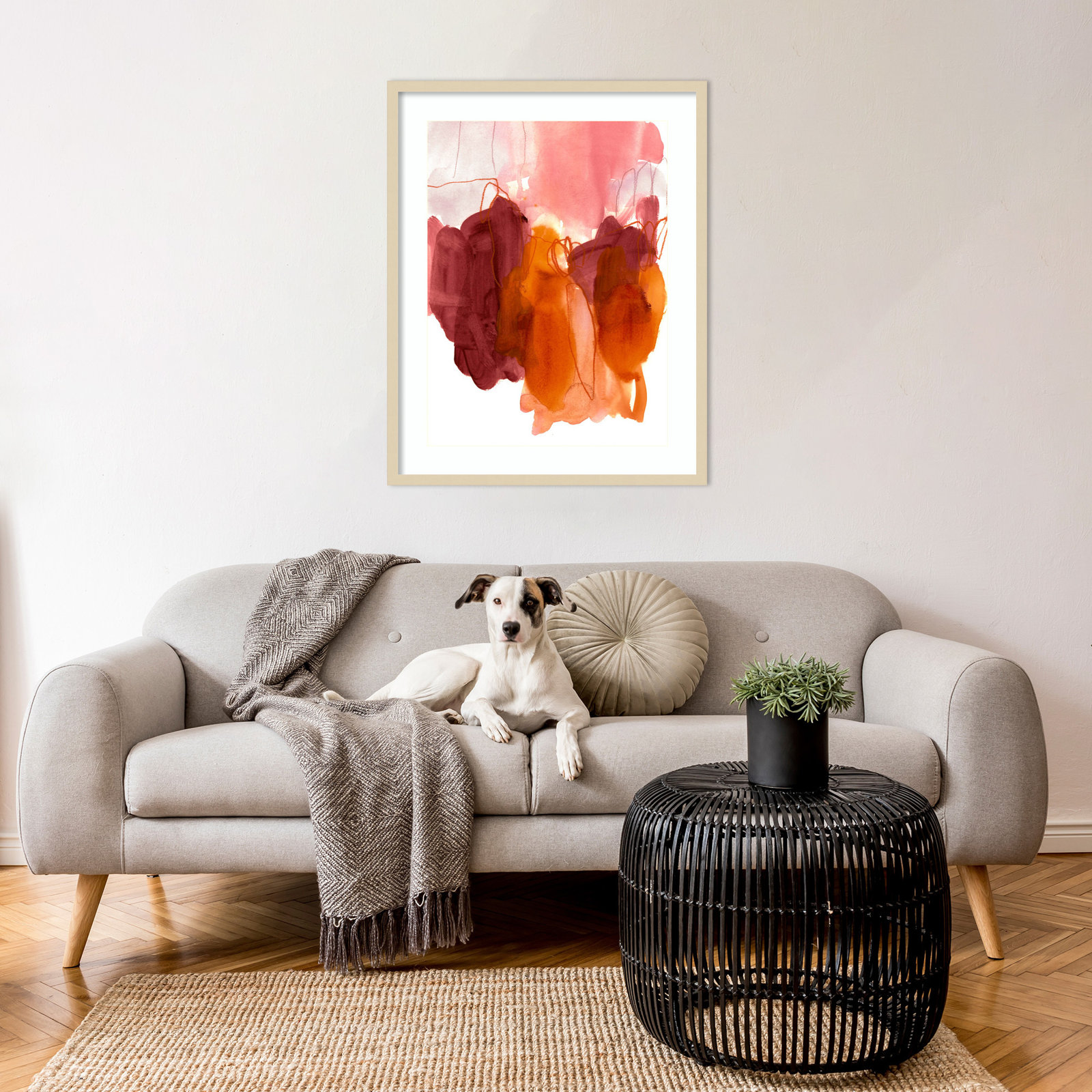 Orelia "Abstract Painting X" Print, Brown, 33" H x 26" W